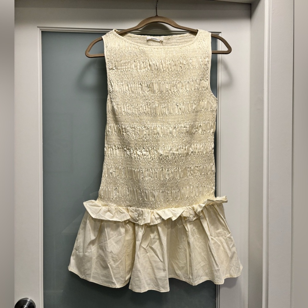 Peppermayo Cream Sleeveless Smocked Mini Dress - Picture 3 of 6